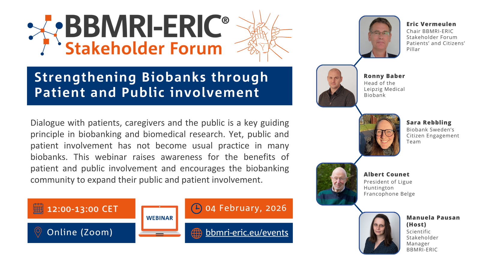 Strengthening biobanks through patient and public involvement – A BBMRI-ERIC Stakeholder Forum webinar