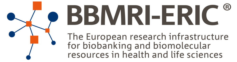 bbmri Eric logo with orange and blue circles and squares