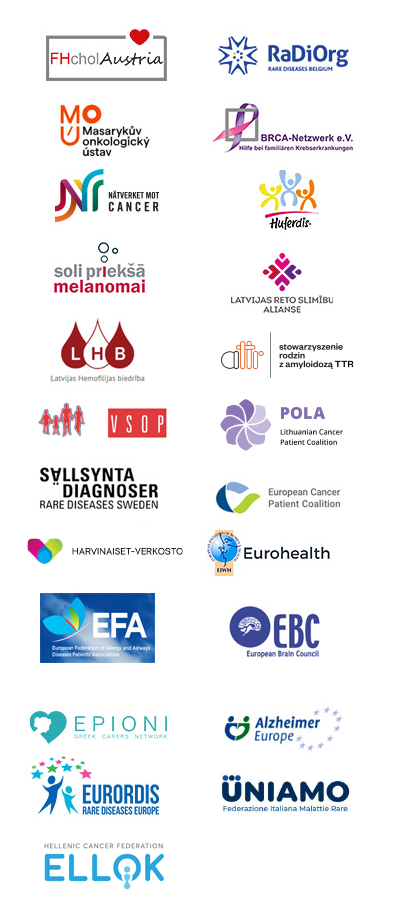 logos of the different patient advocacy organisations